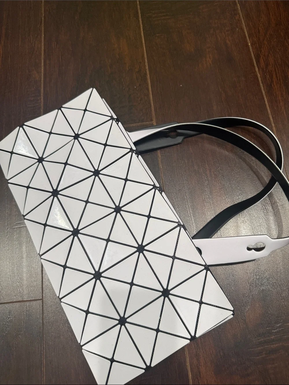 bao bao issey miyake White Geometric Tote Bag Lucent Tote